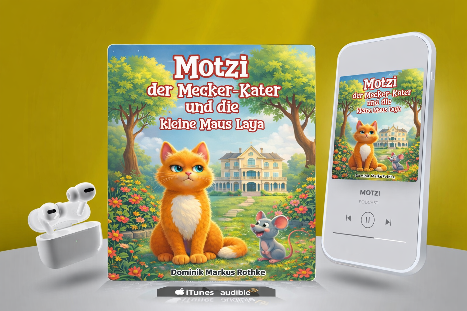 Cover des Hörbuchs zu Motzi der Mecker-Kater und die kleine Maus Laya